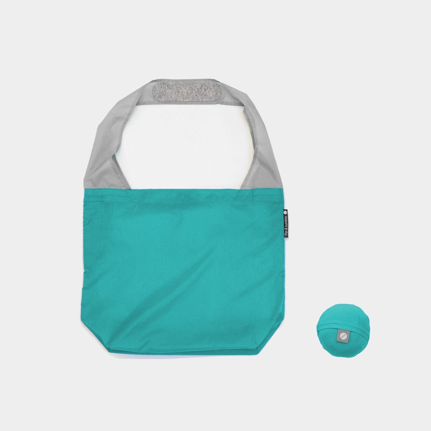 24-7 bag - flip & tumble - teal packable tote, stylish reusable bag, great with reusable mesh bags